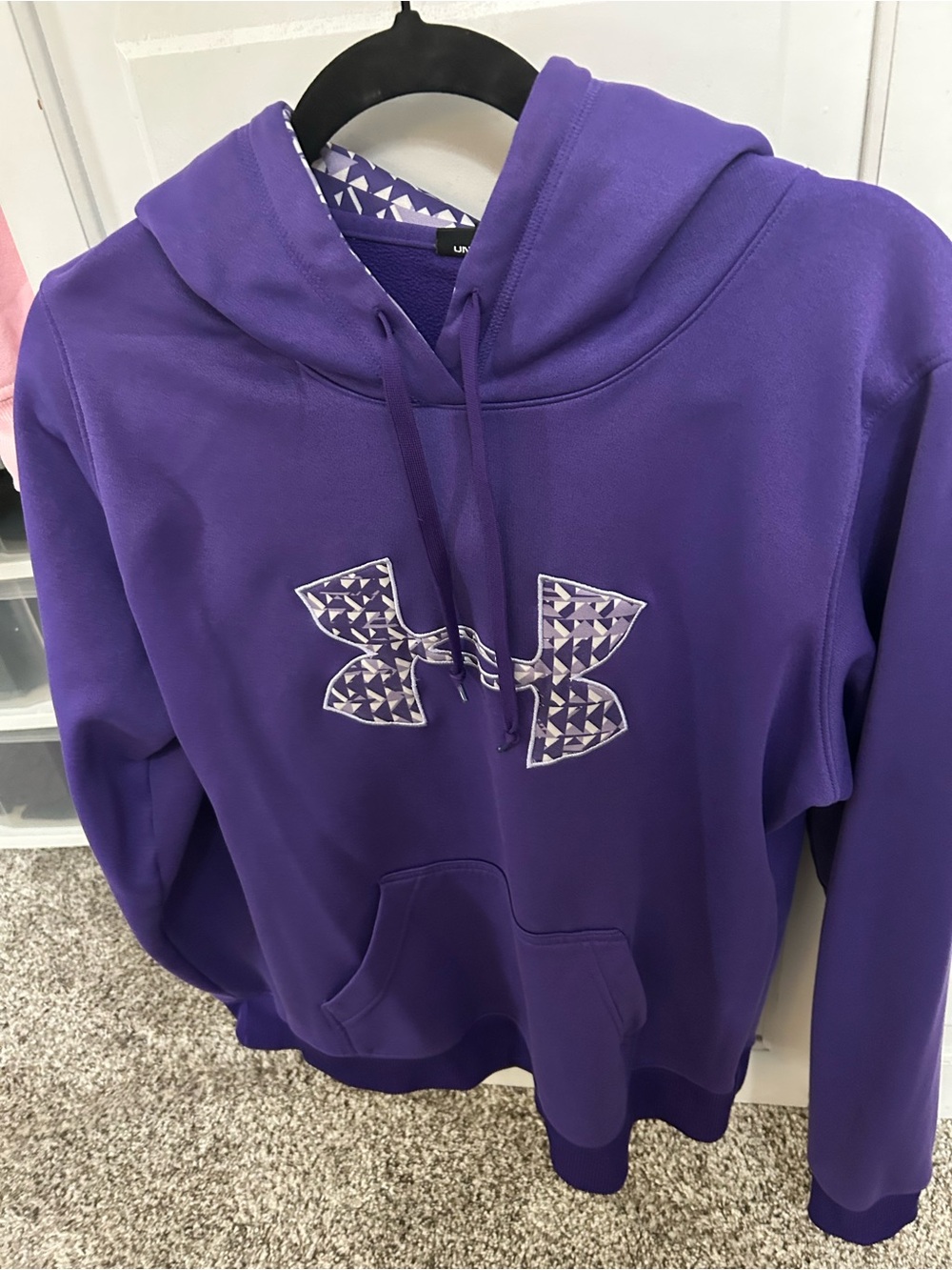 LG Purple Under Armour Hoodie with Geometric Accent